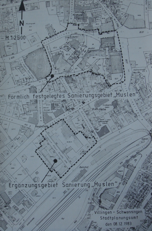 Plan: Erweiterung der Muslensanierung. Stadtarchiv Villingen-Schwenningen.de