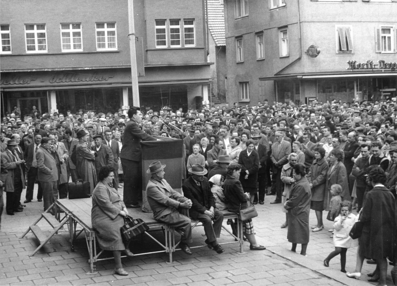 Streik-Kundgebung mit Erich Mayer