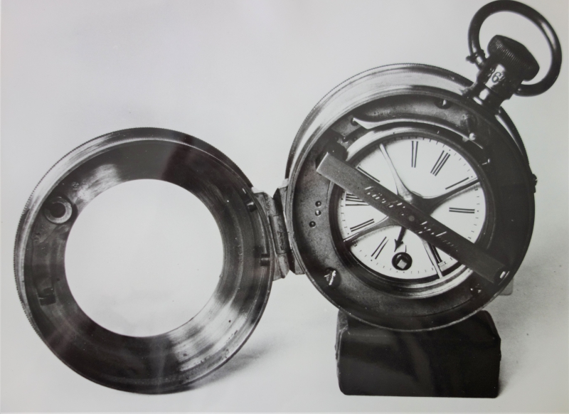 Wächterkontrolluhr des Johannes Bürk (Orginal im Uhrenindustriemuseum, Foto: Stadtarchiv Villingen-Schwenningen)